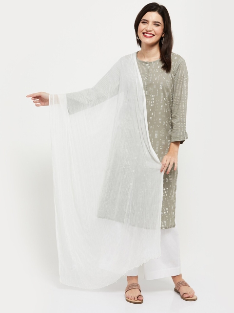 

max Off White Dupatta with Tasselled