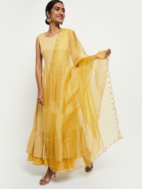 

max Mustard & Gold Dupatta with Embellished Border