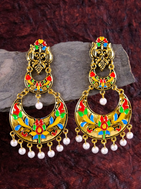 

Crunchy Fashion Gold-Toned Contemporary Drop Earrings