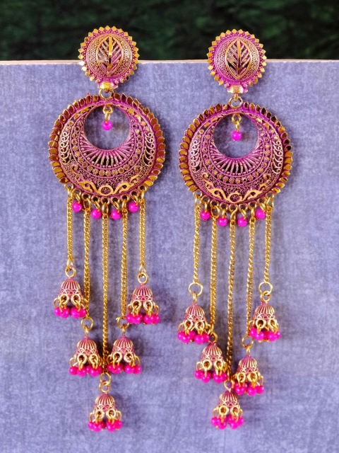 

Crunchy Fashion Gold-Toned Contemporary Drop Earrings