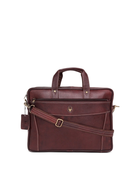 

WildHorn Men Brown Textured Leather Laptop Bag