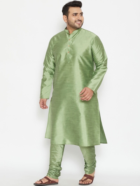 

VASTRAMAY PLUS Men Green Kurta with Churidar