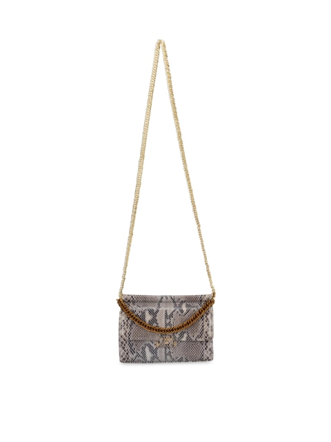 

Da Milano Grey Textured Leather Structured Sling Bag with Tasselled