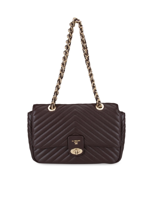 

Da Milano Burgundy Leather Structured Quilted Shoulder Bag