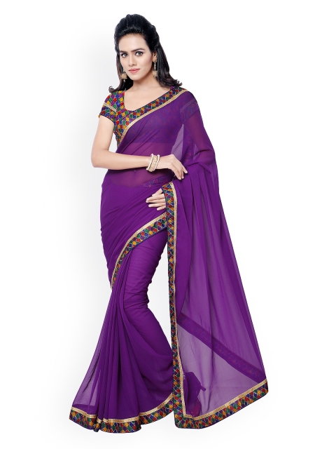

Silk Bazar Purple Faux Georgette Saree
