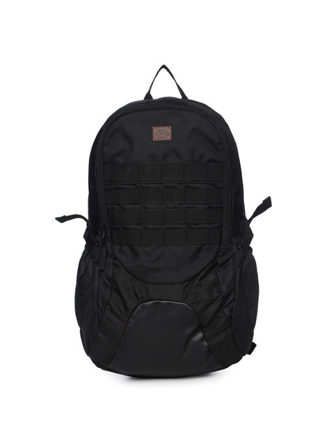 

Royal Enfield Unisex Black & Brown Brand Logo Applique Travel Backpack