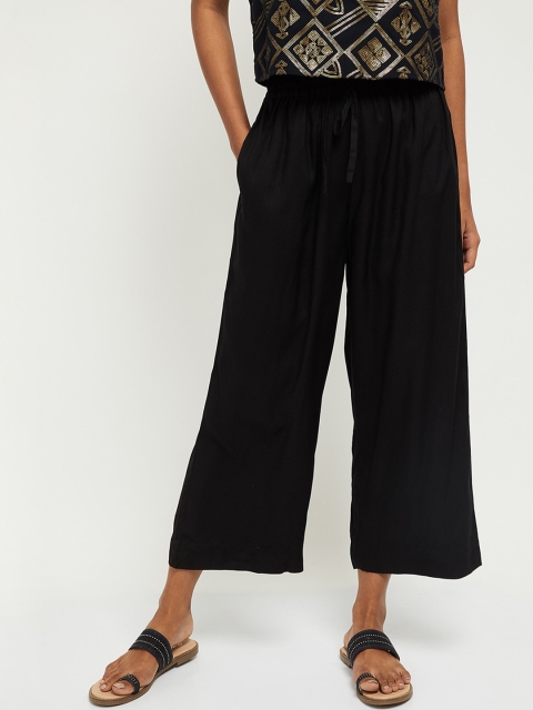 

max Women Black Culottes Trousers
