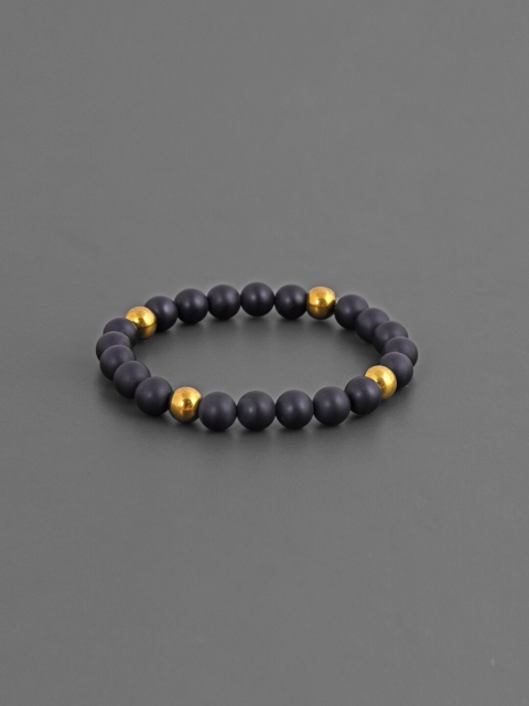 

Tistabene Men Gold-Toned & Black Elasticated Bracelet