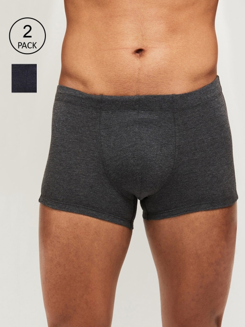 

MAX Men Grey & Navy Blue Pack Of 2 Brief