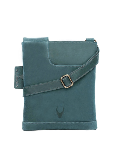 

WildHorn Men Blue Leather Sling Messenger Bag