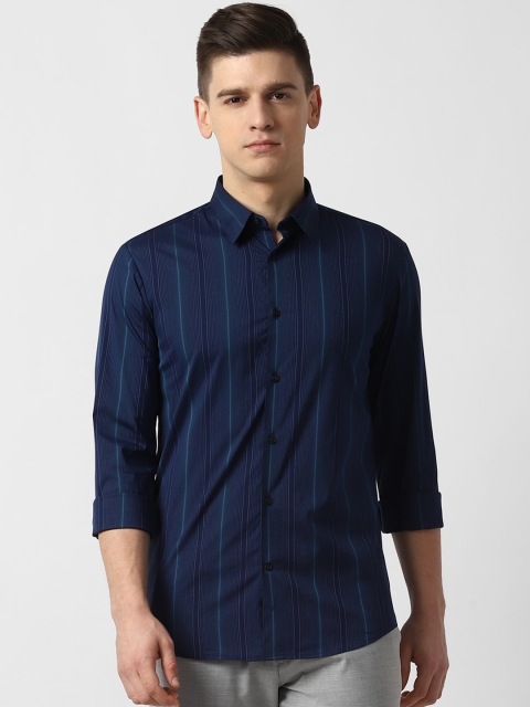 

Louis Philippe Sport Men Navy Blue Slim Fit Opaque Striped Casual Shirt