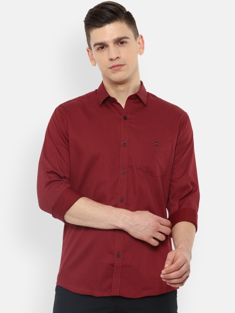 

Louis Philippe Sport Men Maroon Slim Fit Opaque Printed Cotton Casual Shirt