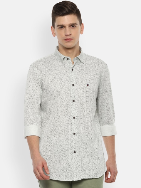 

Louis Philippe Sport Men Grey Slim Fit Opaque Printed Cotton Casual Shirt