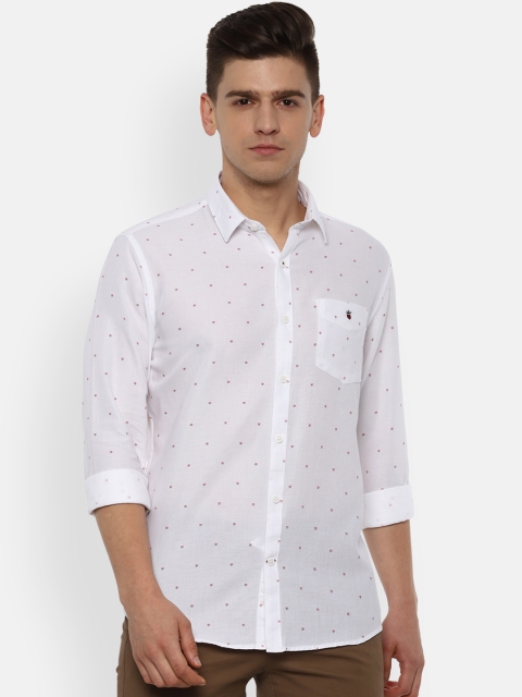 

Louis Philippe Sport Men White Slim Fit Opaque Printed Cotton Casual Shirt