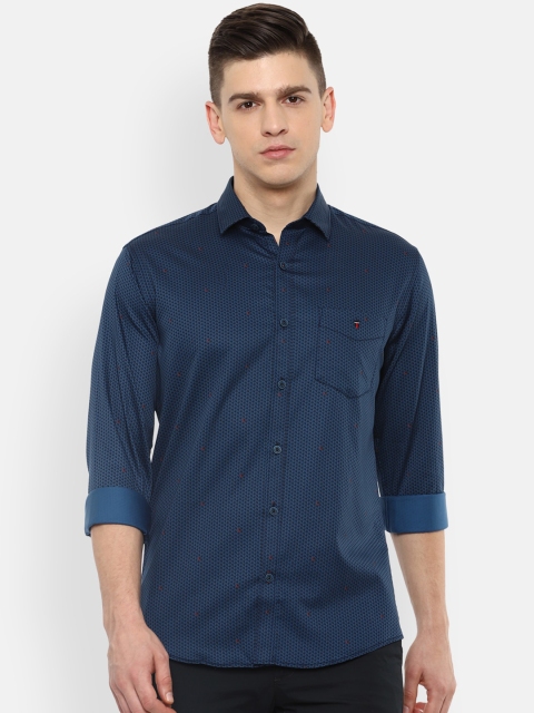 

Louis Philippe Sport Men Navy Blue Slim Fit Opaque Printed Cotton Casual Shirt