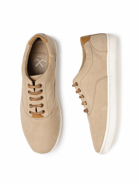 

WROGN Men Beige Solid Regular Sneakers