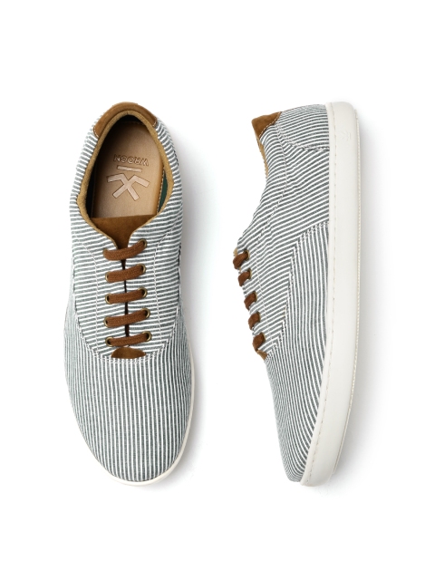

WROGN Men White Striped Sneakers