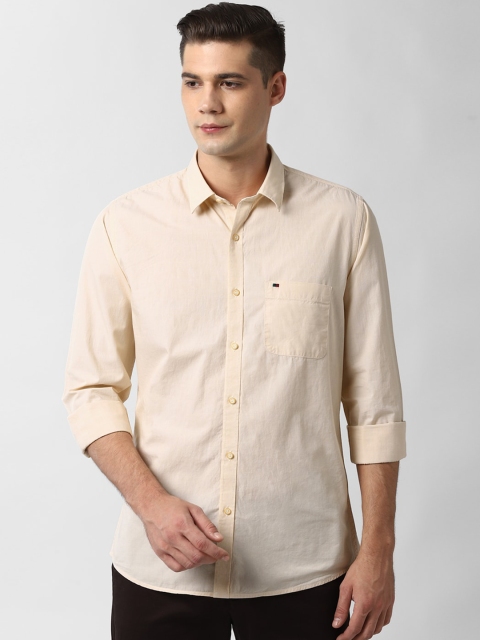 

Peter England Casuals Men Beige Slim Fit Opaque Cotton Casual Shirt