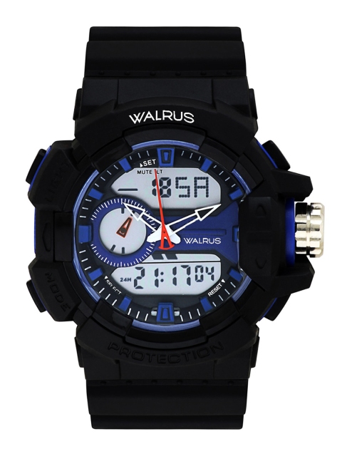 

Walrus Men Blue Brass Dial & Black Straps Analogue and Digital Watch WWTM-DIGI-102