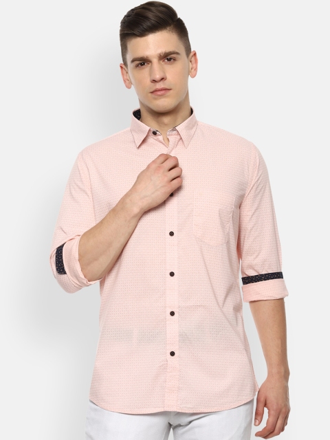 

Van Heusen Sport Men Pink Slim Fit Opaque Printed Pure Cotton Casual Shirt