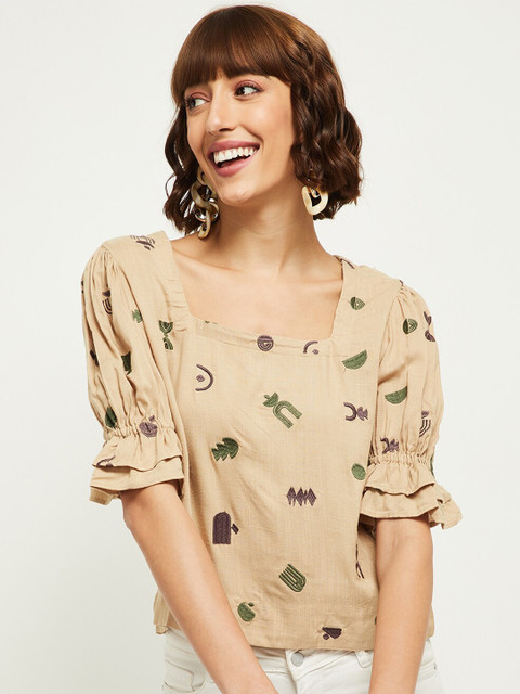 

max Khaki Regular Top