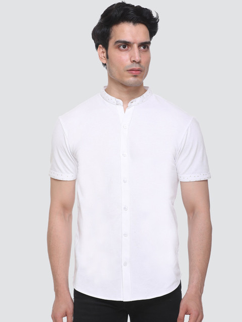 

WILD WEST Men White Opaque Casual Shirt