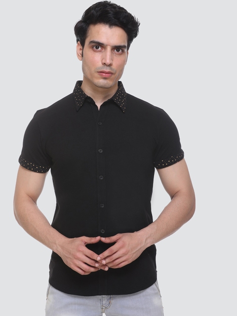 

WILD WEST Men Black Opaque Casual Shirt