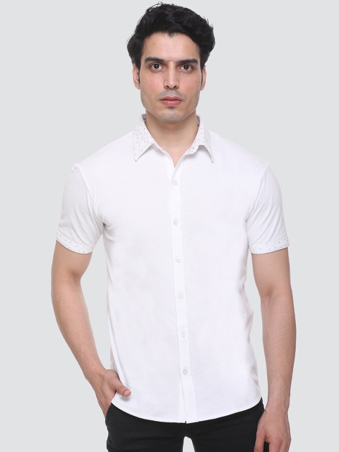 

WILD WEST Men White Opaque Casual Shirt