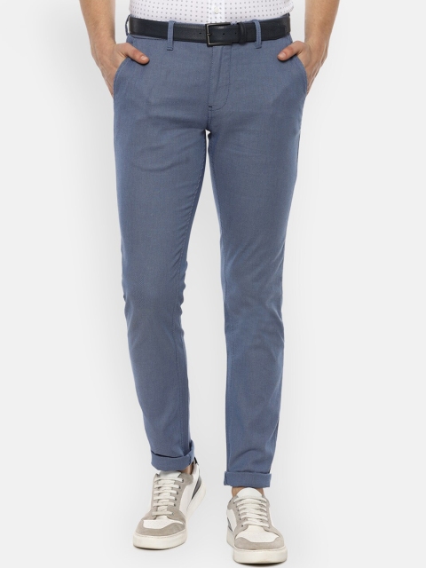 

Louis Philippe Sport Men Blue Textured Super Slim Fit Trousers