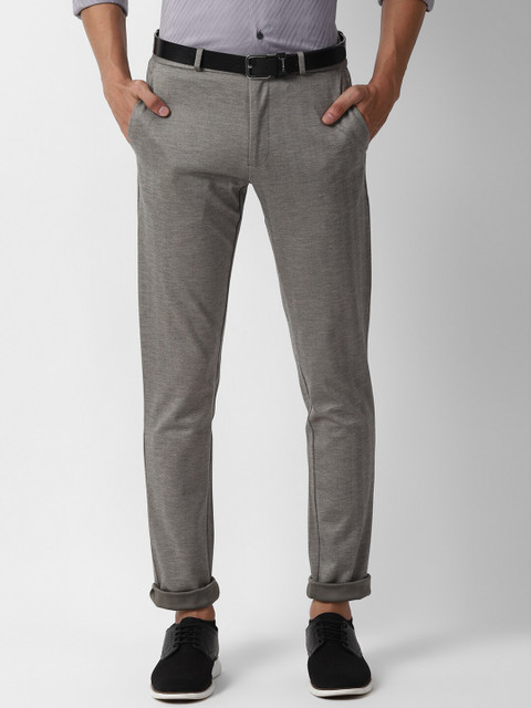 

Louis Philippe Sport Men Grey Textured Super Slim Fit Trousers