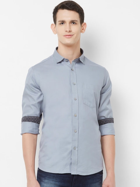 

EVOQ Men Grey Opaque Pure Cotton Casual Shirt