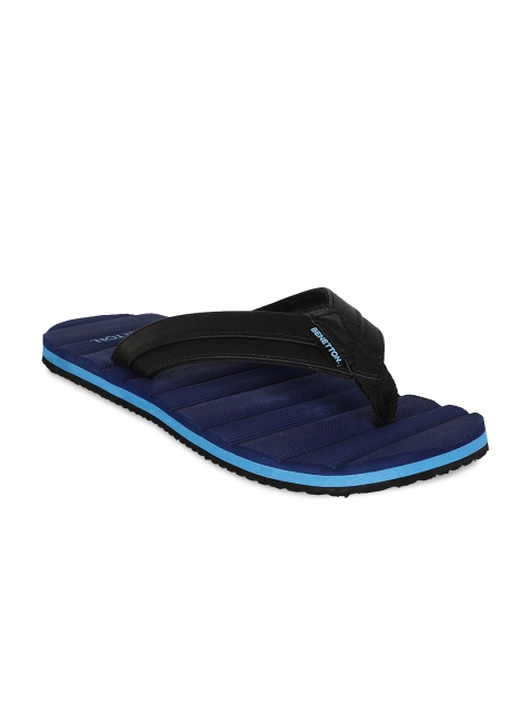 

United Colors of Benetton Men Navy Blue Textured Flip Flops