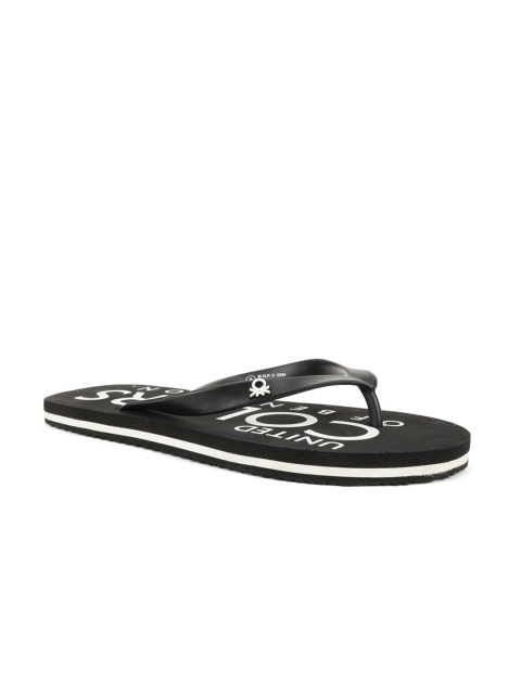 

United Colors of Benetton Men Black & White Printed Rubber Thong Flip-Flops