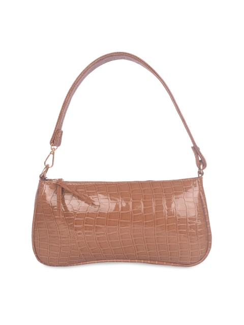 

Bagkok Brown Textured PU Structured Shoulder Bag with Tasselled