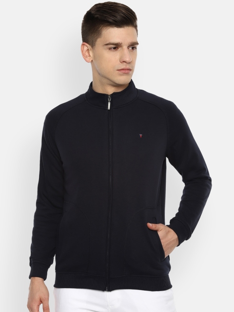 

Louis Philippe Jeans Men Navy Blue Front-Open Sweatshirt
