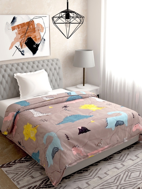 

Salona Bichona Brown & Blue Cartoon Characters Mild Winter 120 GSM Single Bed Comforter