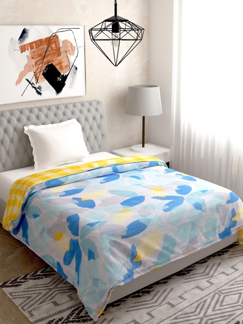 

Salona Bichona Blue & Yellow Mild Winter 120 GSM Single Bed Comforter