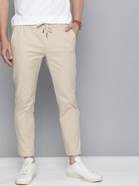 

Mast & Harbour Men Beige Slim Fit Trousers