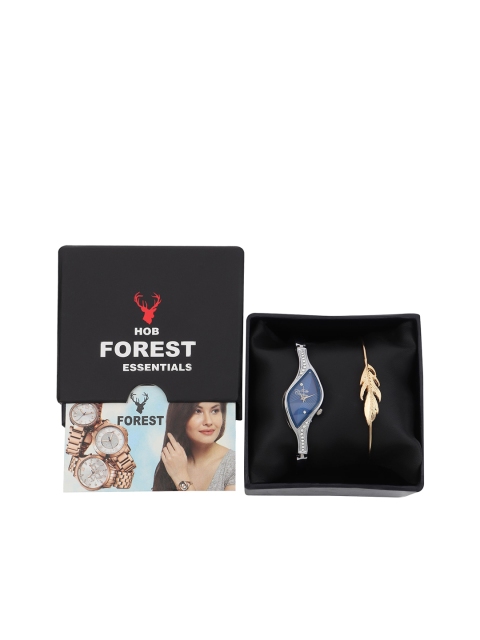 

Hobforestessentials Blue & Silver-Toned Watch Gift Set