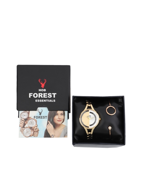 

Hobforestessentials Forest Women Gold Analogue Watch Gift Set SDFR-Gift Set-25
