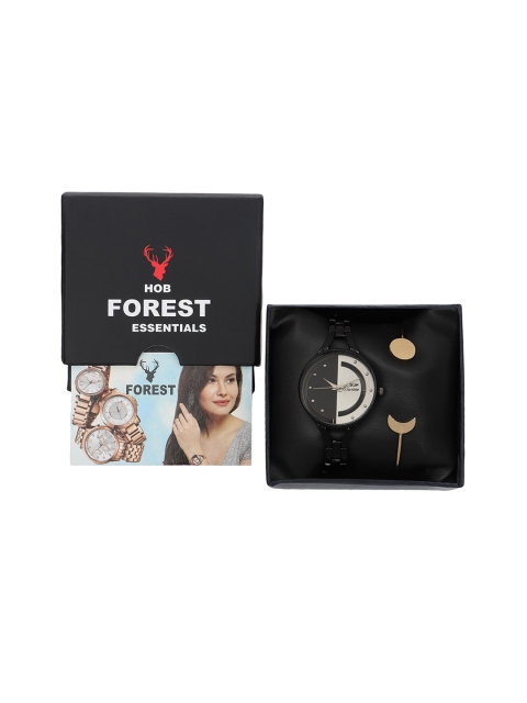 

Hobforestessentials Forest Women Black Analogue Watch Gift Set SDFR-Gift Set-53