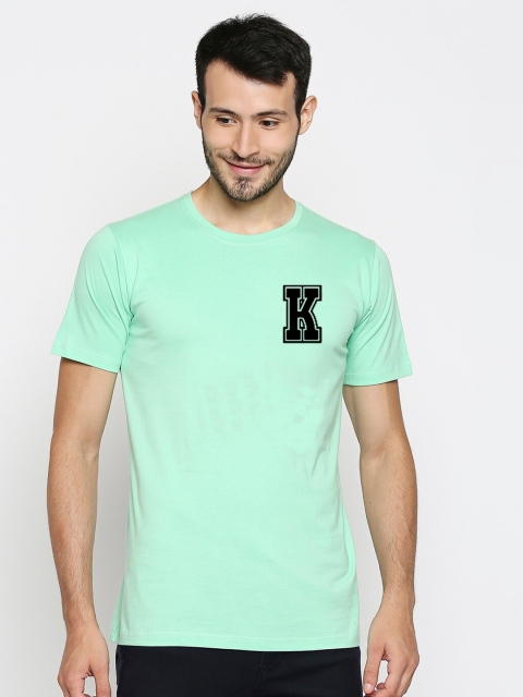 

Blacksmith Men Green Black Pure Cotton T-shirt