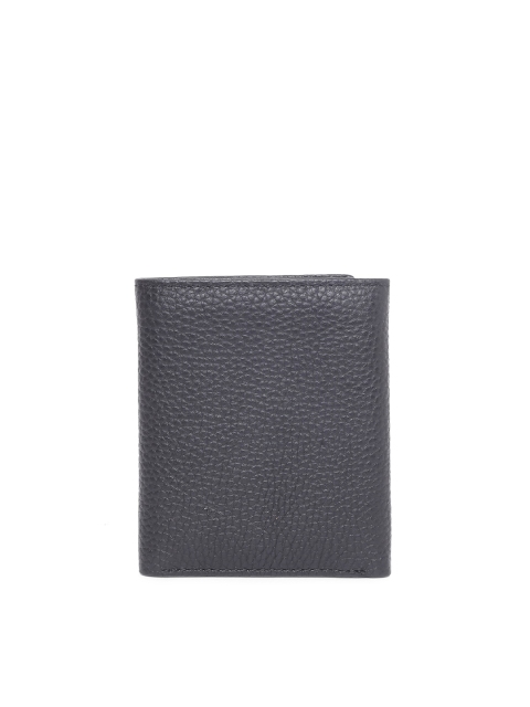 

TOM LANG LONDON Unisex Black Textured Leather Three Fold Wallet