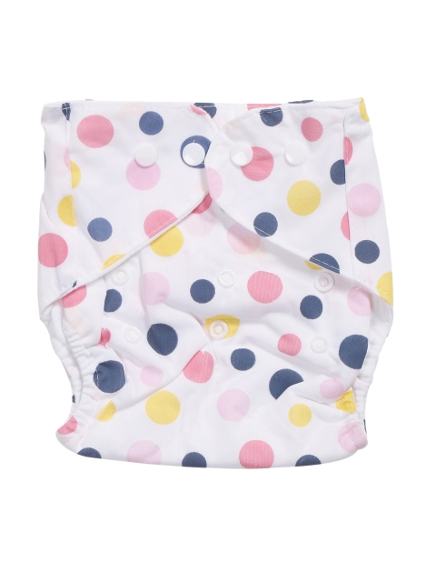 

POKORY Infant Kids White & Blue Printed Diapers Pants