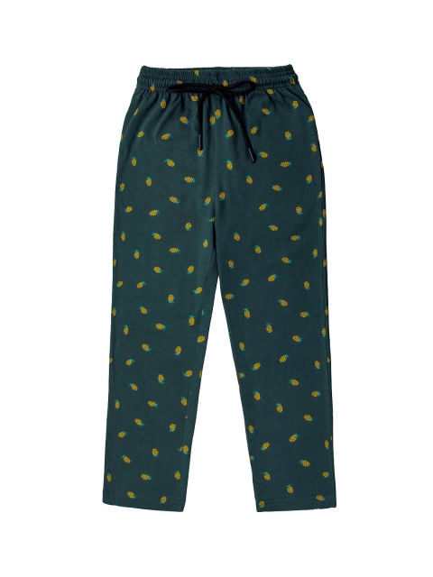 

Hunny Bunny Girls Green & Yellow Printed Pure Cotton Lounge Pants