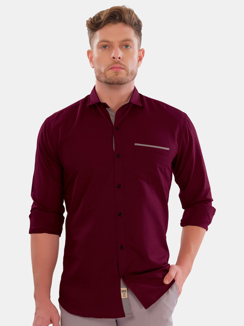 

VeBNoR Men Purple Slim Fit Opaque Casual Shirt