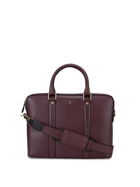 

Da Milano Unisex Burgundy Textured Leather Laptop Bag