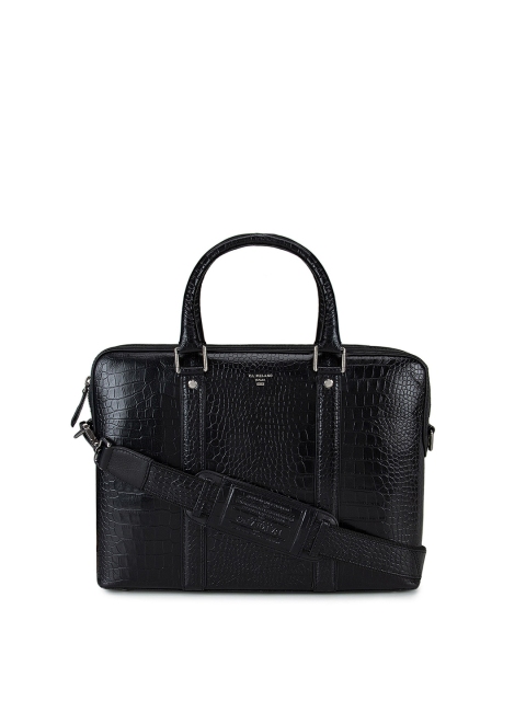 

Da Milano Unisex Black Textured Laptop Bag