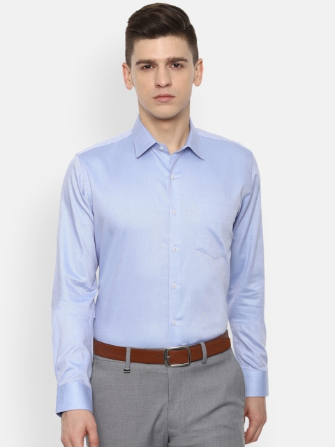 

Van Heusen Men Blue Slim Fit Solid Cotton Formal Shirt