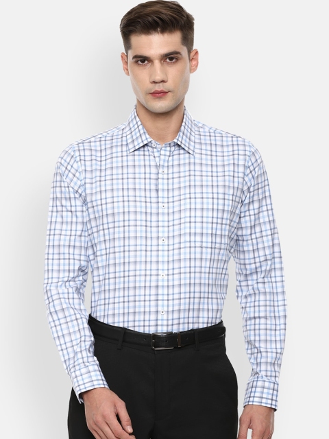 

Van Heusen Men Blue Slim Fit Opaque Checked Casual Shirt